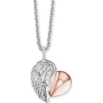Náhrdelník Náhrdelník ENGELSRUFER Křídlo a srdce se zirkony ERN-LILHEARTWING-BI