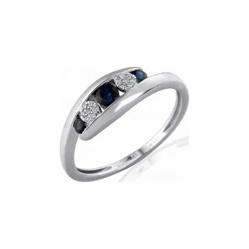 Prsten Klenoty Budín Prsten s diamantem, bílé zlato briliant, safír 3861965-0-54-92 (Klenoty Budín Prsten s diamantem, bílé zlato briliant, safír 3861965-0-54-92)