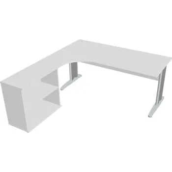 Kancelářský vozík HOBIS kancelářský stůl pracovní, sestava pravá - CE 1800 H P, bílá + doprava zdarma