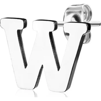 Náušnice Šperky4U Ocelová náušnice 1ks - iniciála - OPN1700-W