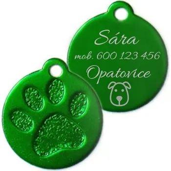 psí známka Šperky4U Hliníková psí známka tlapka velká - PZ005-G