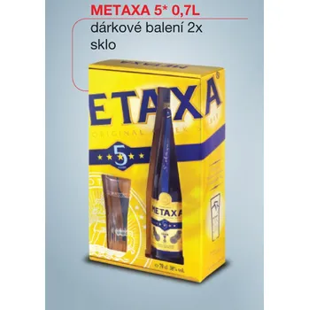 Brandy Metaxa 5* 38% 0,7 l + 2x sklo