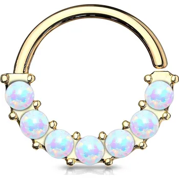 Piercing Šperky4U Piercing kruh s opály, 1,0 x 10 mm - K01054-GD