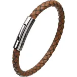 Šperky4U Kožený náramek splétaný - NR1156-LB-22