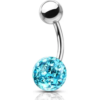 Piercing Šperky4U Piercing do pupíku s kamínky Crystals From Swarovski® kulička 8mm - BS1003Q-08