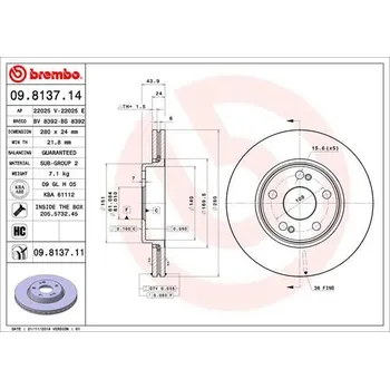 Brzdový kotouč Brembo 09.8137.11