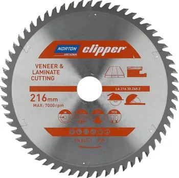 Pilový kotouč Norton Clipper Pilový kotouč 216x30 2,3/1,8 60T TCG