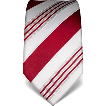 Kravata Luxusní pruhovaná kravata Vincenzo Boretti 21963 - červená