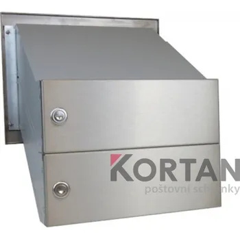 Poštovní schránka 2x poštovní schránka D-041 k zazdění do sloupku + čelní deska - NEREZ / šedá