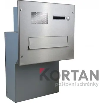Poštovní schránka 1x poštovní schránka F-046 k zazdění do sloupku + čelní deska s 1x zvonkem a HM ABB - NEREZ / šedá
