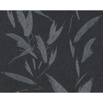 Tapeta Vliesová tapeta černá, šedá, stříbrná rostliny 375492 / Tapety na zeď 37549-2 New Elegance (0,53 x 10,05 m) A.S.Création