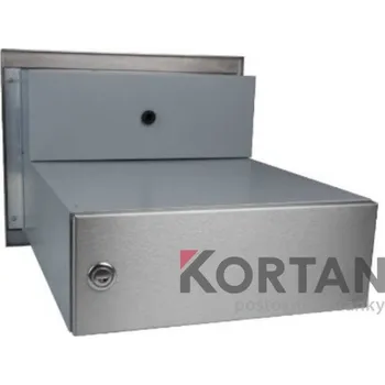 Poštovní schránka 1x poštovní schránka B-04 k zazdění do sloupku + čelní deska s 2x zvonkem a přípravou pro HM - NEREZ / šedá