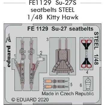 Plastikový model Eduard 1/48 Su-27S seatbelts STEEL (KITTY HAWK)