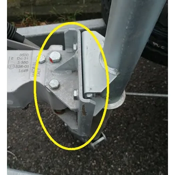 Přívěs Konzola držák opěrného kolečka s přírubou k nájezdové brzdě AL-KO 3000V/3500V