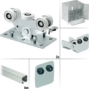 brána COMUNELLO 10.0C - sestava pro výrobu pojezdu posuvné nesené brány do průjezdu 5 m a 300 kg, hliníkový profil