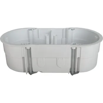 Elektroinstalační krabice Přístrojová krabice pro povrchovou montáž 60mm do sádrokartonu dvojitá bílá