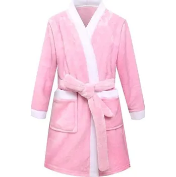 Dívčí župan Čína Dětský jednobarevný župan Věk: 7T, Barva: Růžová