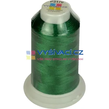 Nit vyšívací nit polyester barva zelená P3170 návin 1000m NK- balení: 1 kón návin 1000m 36,30 Kč s DPH za kón při nákupu balení 10 kusů