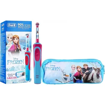 Oral-B Vitality Kids Frozen modrý/růžový + penál Elektrický zubní kartáček Oral-B Vitality Kids Frozen modrý/růžový + penál
