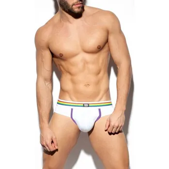Pánské erotické prádlo Jocksy ES Collection UN409 Rainbow Jock bílé XL, pánské jocksy
