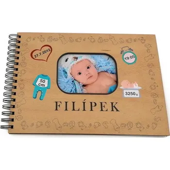 art-wood.cz Dřevěné fotoalbum - narození dítěte