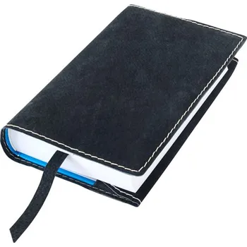Obal na knihu Variabilní obal se záložkou Barva kůže: Černá semiš (D38)