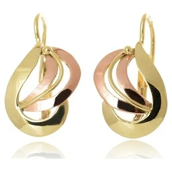 Náušnice Náušnice ze žlutého a červeného zlata 0035 + DÁREK ZDARMA