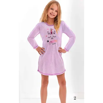 Taro, dětská noční košile 2475/1- Matylda, dlouhý rukáv, fialová, vel. 110