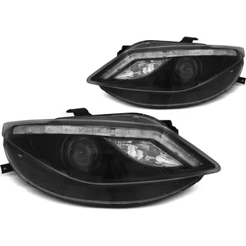 Přední světlomet TUNING-TEC Přední světla Seat Ibiza 6J 08-12 - černé DAYLIGHT LED INDICATOR