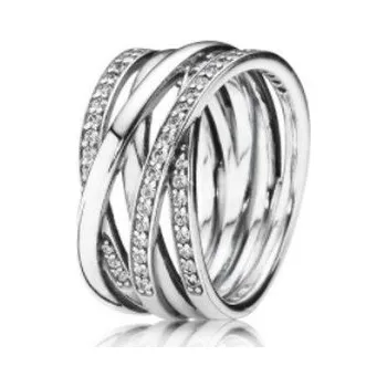 Prsten Přívěskynakrk.cz Stříbrný prsten splétaný z prutů- vel. 58