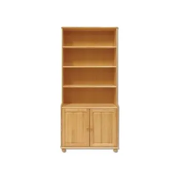 Knihovna Nabytek-dreveny.cz Knihovna policová + dvířka borovice masiv ND127 Barevné provedení: Přírodní lakovaná