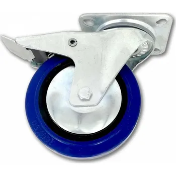 Pojezdové kolečko Kolečko pojezdové, 160mm, otočné+brzda, tvrdá pryž-modrá, 250kg