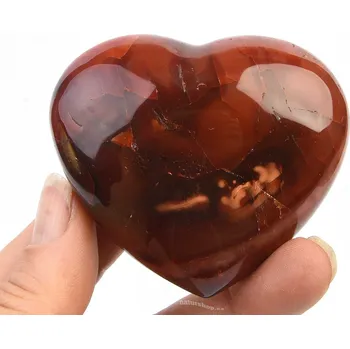 Přírodní kámen Karneol hladké srdce (138g)