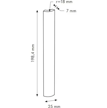 Obklad TR Argento Cod. N RAL 7044 - venkovní roh 2,5x20 šedá lesklá 0022N66