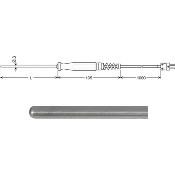 Ponorný snímač teploty typu K Greisinger GTF 900 s možností akreditované kalibrace