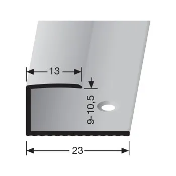 Stavební profil Ukončovací lišta hladká 9-10,5mm / d. 2,7m| Küberit 012 šroubovací Provedení: stříbro F4 3170120045