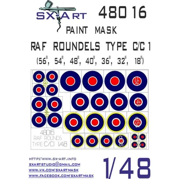 Plastikový model SX-ART 1/48 RAF Roundels Type C/C1 Painting Mask