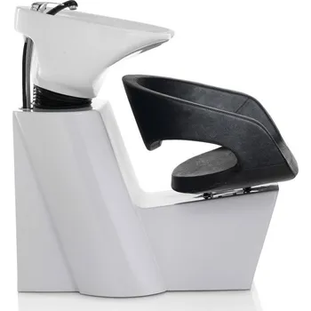 Kadeřnické křeslo Xanitalia Mycí BOX WAVE keramika bílá, koženka černá Báze: Světlá