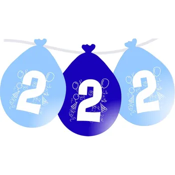 Party dekorace Balonky narozeniny číslo 2, visící 5ks modré balonky.cz b80062