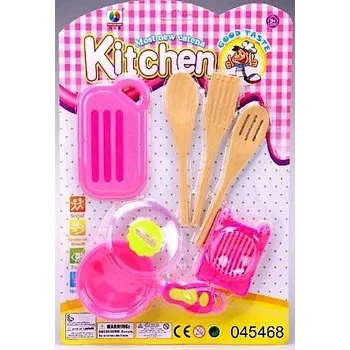 Doplněk pro panenku Nádobí růžové na kartě