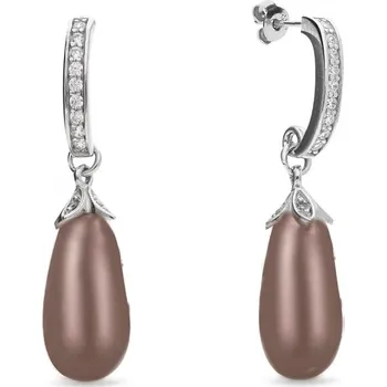 Náušnice Náušnice se Swarovski Elements perla Bronze