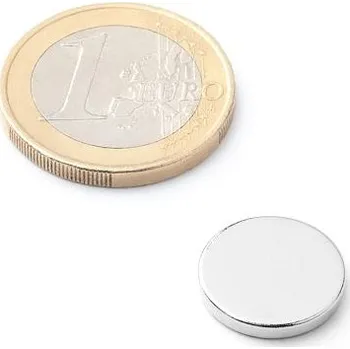 Dekorativní magnet Neodymový magnet kotouč Ø&nbsp;14&nbsp;mm, v.&nbsp;2&nbsp;mm, síla 1,6&nbsp;kg