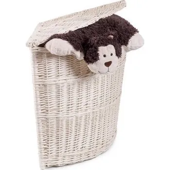 Koš na prádlo Proutěný koš na prádlo rohový LUCY M bílá