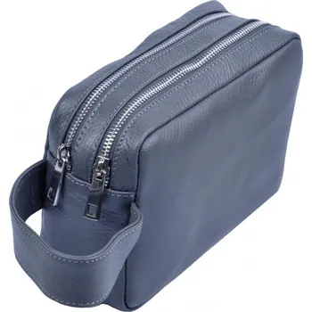 Kosmetická taška MAXFLY Kožená kosmetická etue s poutkem 5857 šedá
