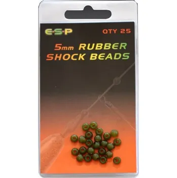 25ks - Gumové Korálky ESP Rubber Shock Beads 5mm Weedy Green