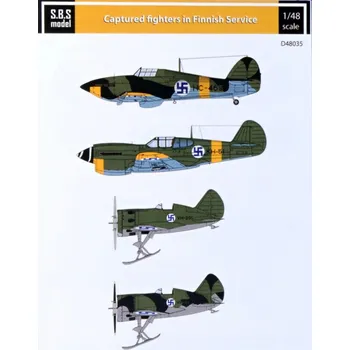 Plastikový model S.B.S model 1/48 Decal Captured Fighters in Finnish Service