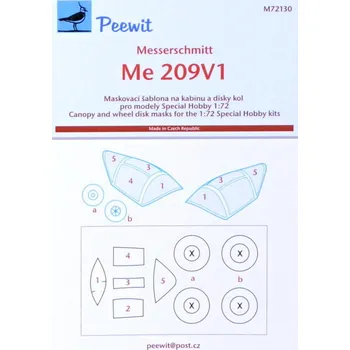 Plastikový model Peewit 1/72 Canopy mask Me 209V1 (SP.HOBBY)
