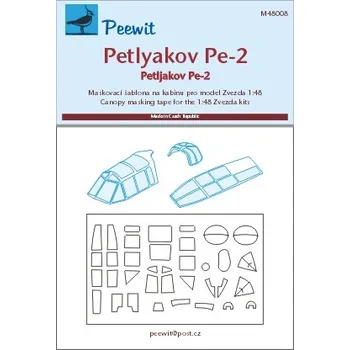 Plastikový model Peewit 1/48 Canopy mask Petlyakov Pe-2 (ZVEZDA)