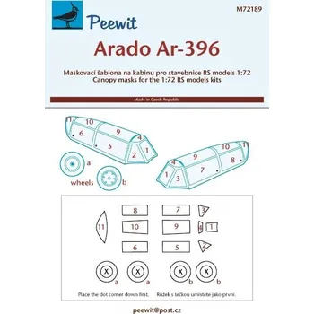 Plastikový model Peewit 1/72 Canopy mask Arado Ar-396 (RSMOD)