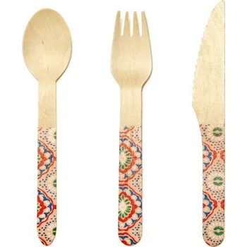 Příbor Kikkerland Dřevěný příborový set, Mandala